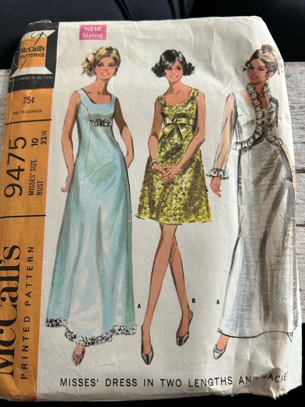 5/$25 VTG McCall 9475 Women's Vintage-Inspired Light Blue Evening Dress